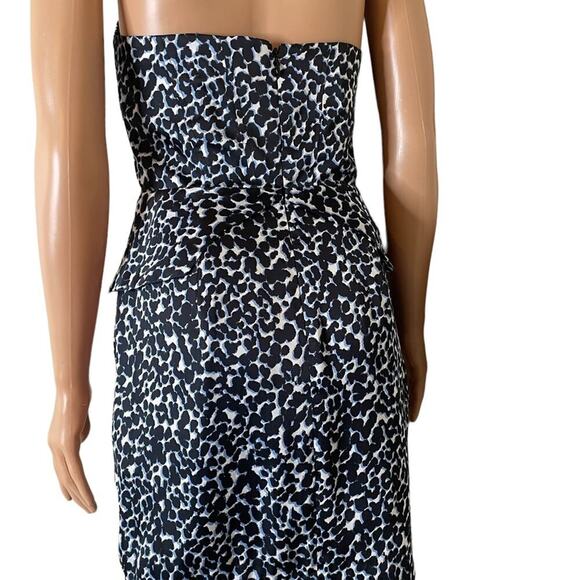 BCBG GENERATION Cheeta Print Cocktail mini Dress BLACK, blue, white SZ 4 in EUC - Picture 4 of 14